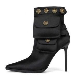 Jeffrey Campbell Elegant Pointed Toe Black Stiletto Zippered Heels Size 8.5